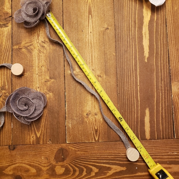 New - Flower Shape Magnetic Curtain drapery Tieback linen rope material grey (2) - Picture 6 of 9